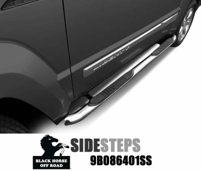 Side Steps - 3" Side Steps - Black Horse Off Road - F | 3in Side Steps | Stainless Steel | 9B086401SS