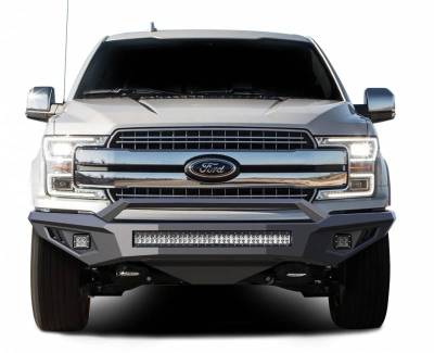 B | Armour II Heavy Duty Front Bumper Kit| Black | Includes 1 30in LED Light Bar, 2 sets of 4in cube lights | AFB-F118-K2