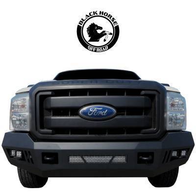 B | Armour Front Bumper Kit | Black | With LED Lights (1x 20in light bar, 2x pair LED cube) | AFB-F211-KIT