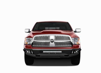 Front Bumpers - Armour Heavy Duty Front Bumper (With LED Lights) - Black Horse Off Road - B | Armour Front Bumper Kit | Black | With LED Lights (1x 20in light bar, 2x pair LED cube) | AFB-RA09-KIT