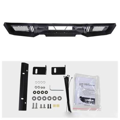 Black Horse Off Road - B | Armour Front Bumper Kit | Black | With LED Lights (1x 20in light bar, 2x pair LED cube) | AFB-NITI-KIT - Image 9