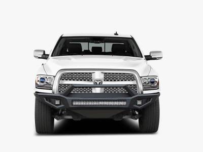 Front Bumpers - Armour Heavy Duty Front Bumper - Black Horse Off Road - B | Armour II Heavy Duty Front Bumper Kit| Black | Includes 1 30in LED Light Bar, 2 sets of 4in cube lights | AFB-RA10-K2