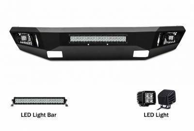 Black Horse Off Road - B | Armour Front Bumper Kit | Black | With LED Lights (1x 20in light bar, 2x pair LED cube) | AFB-RA13-KIT - Image 2