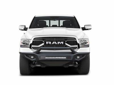 B | Armour II Heavy Duty Front Bumper Kit| Black | Includes 1 20in LED Light Bar, 2 sets of 4in cube lights | AFB-RA16-K1