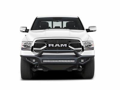 Black Horse Off Road - B | Armour II Heavy Duty Front Bumper Kit | Black | Includes 1 30in LED Light Bar, 2 sets of 4in cube lights | AFB-RA16-K2