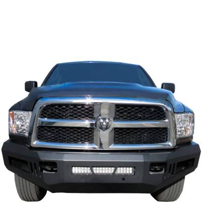 Front Bumpers - Armour Heavy Duty Front Bumper (With LED Lights) - Black Horse Off Road - B | Armour Front Bumper Kit | Black | With LED Lights (1x 20in light bar, 2x pair LED cube) | AFB-RA25-10-KIT