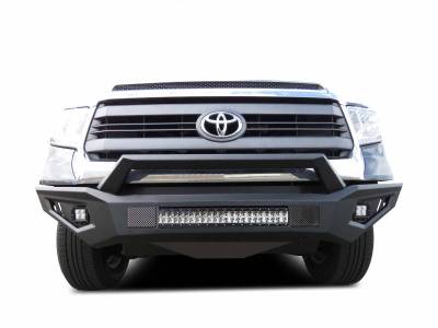 B | Armour II Heavy Duty Front Bumper Kit| Black | Includes 1 30in LED Light Bar, 2 sets of 4in cube lights | AFB-TU19-K1