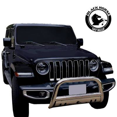 Black Horse Off Road - A | Bull Bar | Stainless Steel | Skid Plate | BBJPWR18-SP