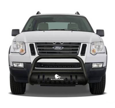 Black Horse Off Road - A | Textured Bull Bar with Skid Plate | Black | CBT-C205SP - Image 3
