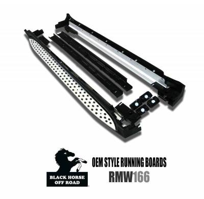 Running Boards  - OEM Running Boards - Black Horse Off Road - E | OEM Replica Running Boards | Aluminum  | RMW166