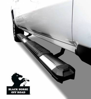 Black Horse Off Road - E | Summit Running Boards | Stainless Steel | Double Cab