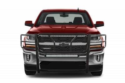 Black Horse Off Road - D | Rugged Heavy-Duty Grille Guard Kit | Black | With 20in LED Light Bar