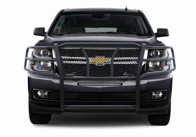 D | Rugged Grille Guard Kit | Black | With 20in Single LED Light Bar | RU-CHTA15-B-K2