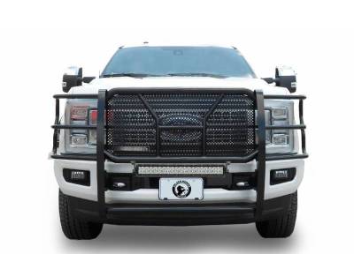 D | Rugged Heavy-Duty Grille Guard Kit | Black | With 20in LED Light Bar