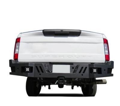 Rear End Protection - Armour Heavy Duty Rear Bumper (With LED Lights) - Black Horse Off Road - I | Armour Heavy Duty Rear Bumper Kit | Black | With LED Lights (2x LED cube) | ARB-F217-KIT