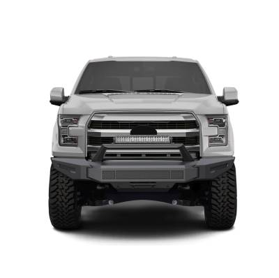 B | Armour II Heavy Duty Front Bumper Kit| Black | Includes 1 20in LED Light Bar | AFB-F116-K1