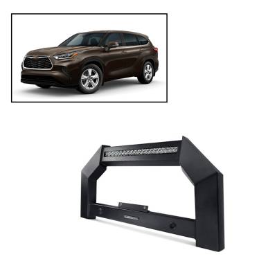 A | Armour Bull Bar | Matte Black | Includes 1 20in LED Light Bar | AB-TO54