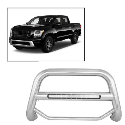 Black Horse Off Road - A | Max Beacon Bull Bar | Stainless Steel | MAB-NITIS