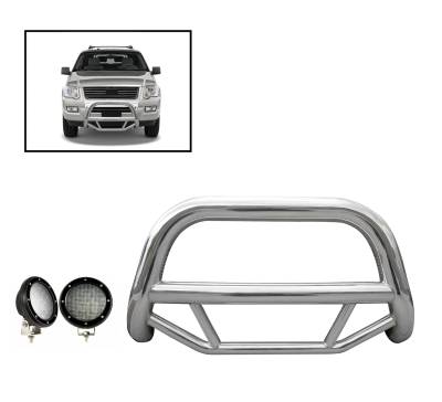 Black Horse Off Road - A | Max Bull Bar Kit |  Stainless Steel | MBS-FOC2005-PLFB