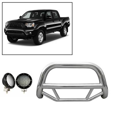 Black Horse Off Road - A | Max Bull Bar Kit |  Stainless Steel | MBS-TOD1109-PLFB