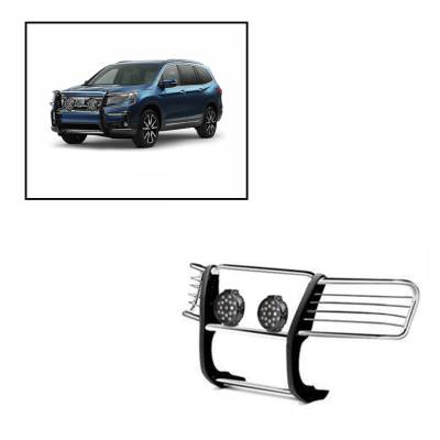 D | Grille Guard Kit | Stainless | With Set of 7" Black LED