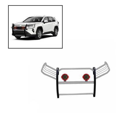 D | Grille Guard Kit | Stainless | With Set of 7" Red LED