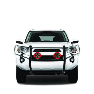 Black Horse Off Road - D | Grille Guard Kit | Stainless | With Set of 7" Red LED - Image 2