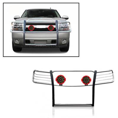 D | Grille Guard Kit | Stainless| With Set of 7" Red LED