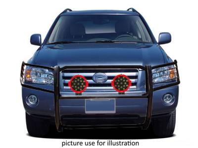 Black Horse Off Road - D | Grille Guard Kit| Black | With Set of 7" Red LED - Image 6