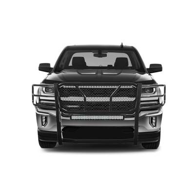 Black Horse Off Road - D | Rugged Heavy-Duty Grille Guard Kit | Black | With 20in LED Light Bar - Image 3