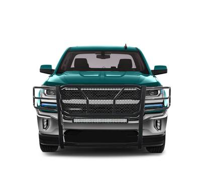 Black Horse Off Road - D | Rugged Heavy-Duty Grille Guard Kit | Black | With 20in LED Light Bar - Image 4