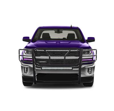Black Horse Off Road - D | Rugged Heavy-Duty Grille Guard Kit | Black | With 20in LED Light Bar - Image 5