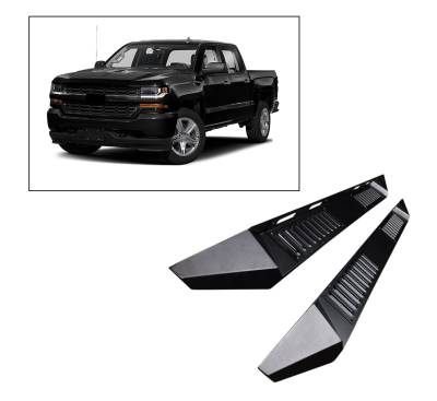 Black Horse Off Road - E | Armour Heavy Duty Steel Running Boards | Black | Crew Cab | AR-GMG185 - Image 1