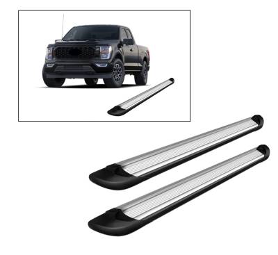 E | Transporter Running Boards | Silver | TR-F278S
