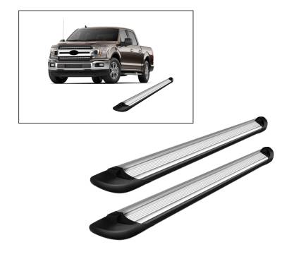 Black Horse Off Road - E | Transporter Running Boards | Silver | TR-F291S - Image 1