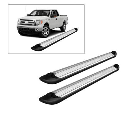 E | Transporter Running Boards | Silver | TR-F378S
