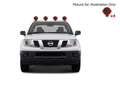 Black Horse Off Road - J | Armour Roll Bar Kit | Black | with 7" Red Round LED Lights | ARB-NIFRB-PLR - Image 6