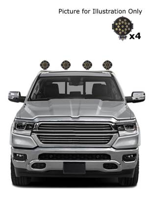 Black Horse Off Road - J | Classic Roll Bar | Stainless Steel | Compatible With Most 1/2 Ton Trucks | W/ Set of 7" Black LED | RB001SS-PLB - Image 2