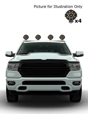 Black Horse Off Road - J | Classic Roll Bar | Stainless Steel | Compatible With Most 1/2 Ton Trucks | W/ Set of 7" Black LED | RB001SS-PLB - Image 3