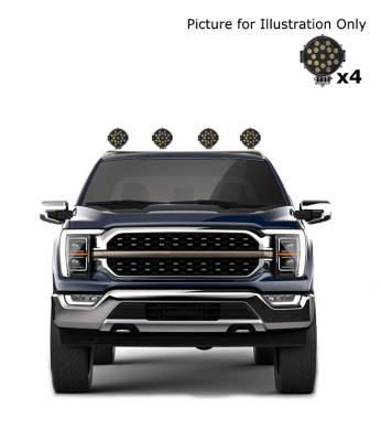 Black Horse Off Road - J | Classic Roll Bar | Stainless Steel | Compatible With Most 1/2 Ton Trucks | W/ Set of 7" Black LED | RB001SS-PLB - Image 4