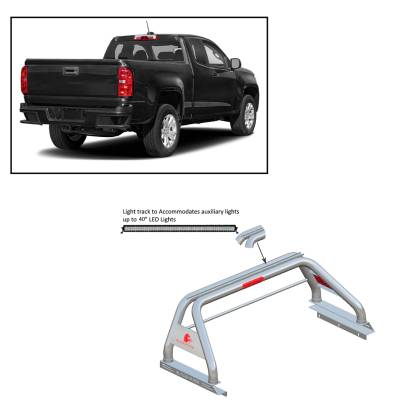J | Classic Roll Bar Kit | Stainless Steel |Includes 40 in LED Light Bar| Tonneau Cover Compatible | RB005SS-KIT