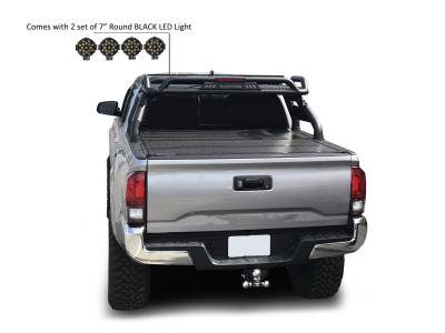 Black Horse Off Road - J | Atlas Roll Bar | Black | with 7" Black Round LED Lights | ATRB-TOTAB-PLB - Image 2