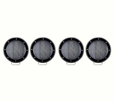 Black Horse Off Road - J | Classic Roll Bar | Black | Compatible With Most 1/2 Ton Trucks | with 2 sets of 5.3" Round Flood Black LED Light | RB001BK-PLFB - Image 2