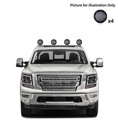 Black Horse Off Road - J | Classic Roll Bar | Black | Compatible With Most 1/2 Ton Trucks | with 2 sets of 5.3" Round Flood Black LED Light | RB001BK-PLFB - Image 6