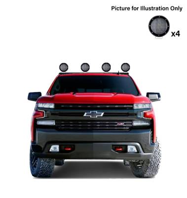 Black Horse Off Road - J | Classic Roll Bar | Black | Compatible With Most 1/2 Ton Trucks | with 2 sets of 5.3" Round Flood Black LED Light | RB001BK-PLFB - Image 13