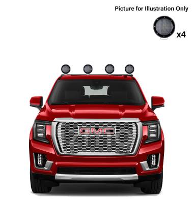 Black Horse Off Road - J | Classic Roll Bar | Black | Compatible With Most 1/2 Ton Trucks | with 2 sets of 5.3" Round Flood Black LED Light | RB001BK-PLFB - Image 22