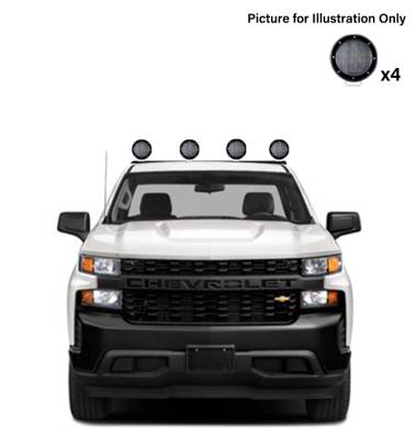 Black Horse Off Road - J | Classic Roll Bar | Black | Compatible With Most 1/2 Ton Trucks | with 2 sets of 5.3" Round Flood Black LED Light | RB001BK-PLFB - Image 24