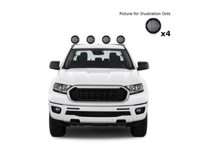 J | Classic Roll Bar Kit | Stainless Steel | with 2 sets of 5.3" Round Flood Black LED Light | RB08SS-PLFB
