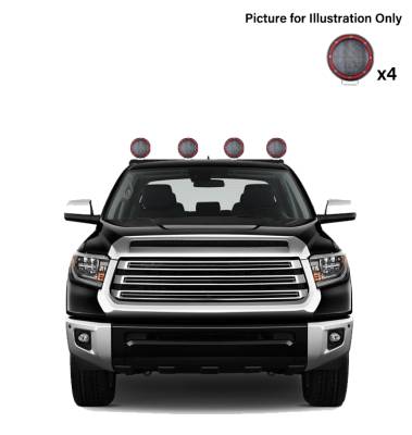 Black Horse Off Road - J | Classic Roll Bar | Black | Compatible With Most 1/2 Ton Trucks | with 2 sets of 5.3" Round Flood Red LED Light | RB001BK-PLFR - Image 8