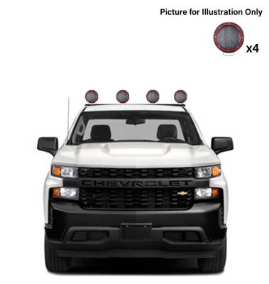 Black Horse Off Road - J | Classic Roll Bar | Black | Compatible With Most 1/2 Ton Trucks | with 2 sets of 5.3" Round Flood Red LED Light | RB001BK-PLFR - Image 13